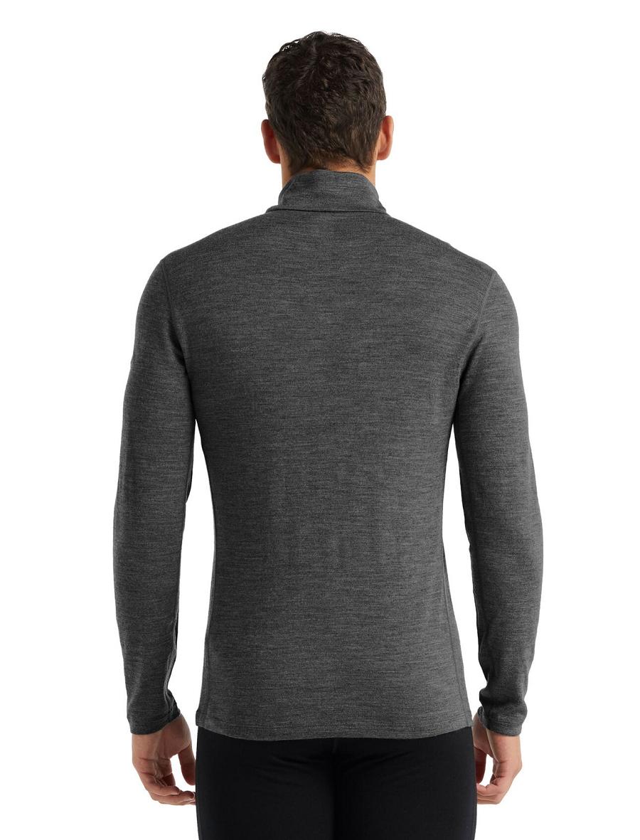 Men's Icebreaker Merino 260 Tech Long Sleeve Half Zip Thermal Top Base Layers Gritstone Heather | CA 1561GSOL